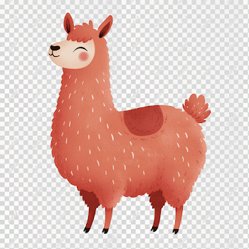 PNG Cute Llama Vector Illustration