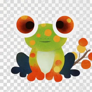 PNG Cute Minimalist Tree Frog Illustration PNG Cute Minimalist Tree Frog Illustration
