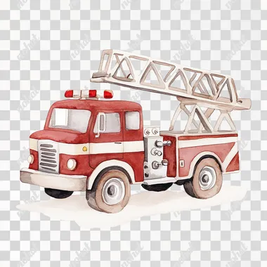 PNG Cute New York Fire Truck Illustration for Children's Nursery Decor PNG Cute New York Fire Truck Illustration for Children's Nursery Decor