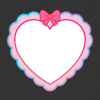 PNG Cute Pink and Blue Heart Frame Clipart