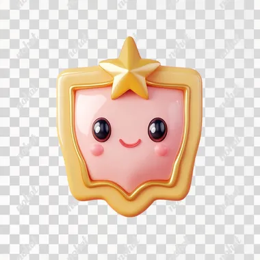 PNG Cute pink and gold star-topped cookie icon for trendy UI design PNG Cute pink and gold star-topped cookie icon for trendy UI design