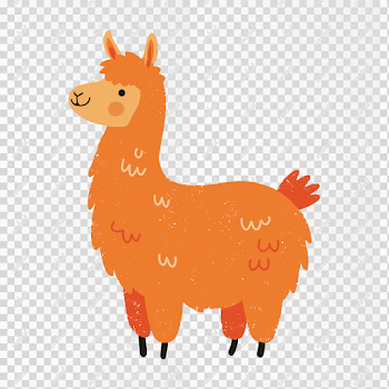PNG Cute Playful Llama Vector Illustration