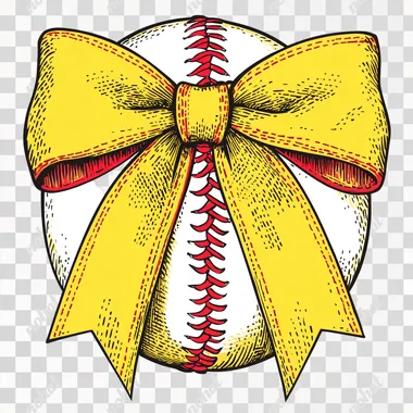 PNG Cute Softball Bow Illustration PNG Cute Softball Bow Illustration