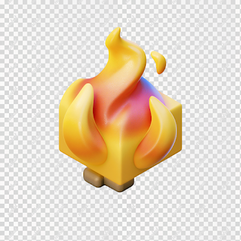 PNG Cute Stylized 3D Isometric Red Flame