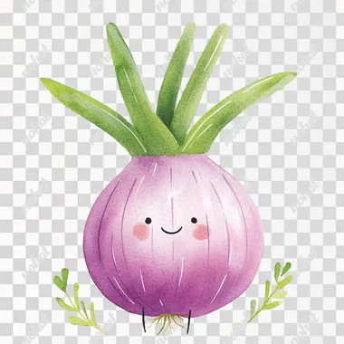 PNG Cute Watercolor Onion Illustration PNG Cute Watercolor Onion Illustration