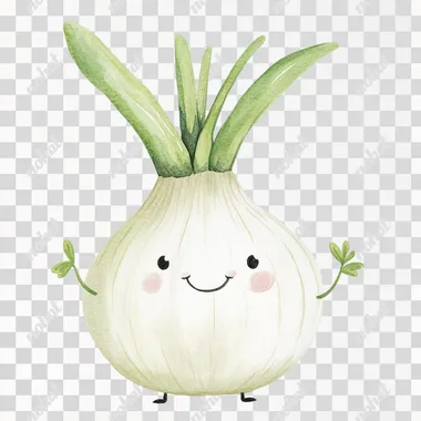 PNG Cute Watercolor Onion Illustration PNG Cute Watercolor Onion Illustration