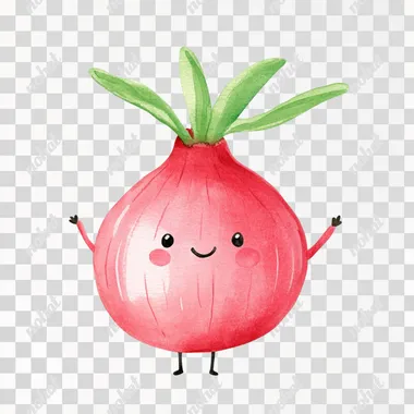 PNG Cute Watercolor Onion Illustration PNG Cute Watercolor Onion Illustration