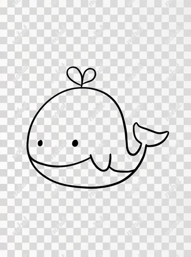 PNG Cute Whale Outline Illustration for Kids PNG Cute Whale Outline Illustration for Kids