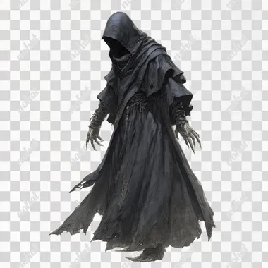 PNG Dark Cultist in Tattered Robes PNG Dark Cultist in Tattered Robes
