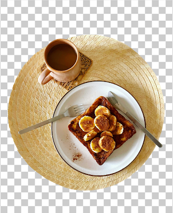 PNG Delicious Banana Toast with Coffee