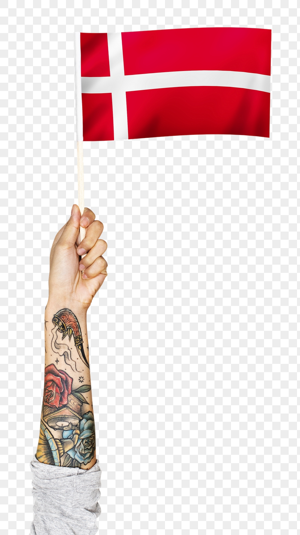 Png Denmark's flag, tattooed hand | Free PNG - rawpixel