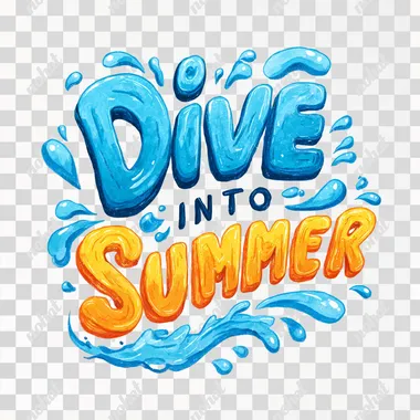 PNG Dive into Summer - Playful Splash Illustration PNG Dive into Summer - Playful Splash Illustration