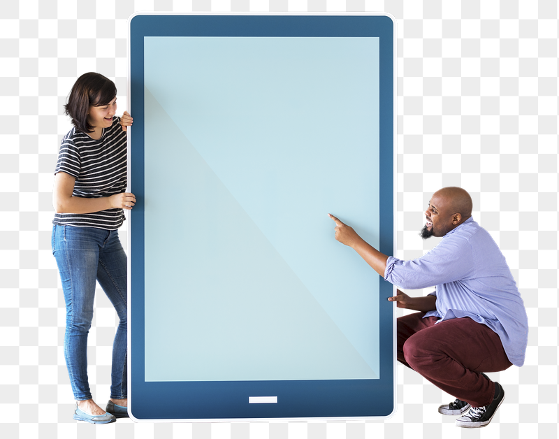 Png Diverse couple & tablet | Free PNG - rawpixel