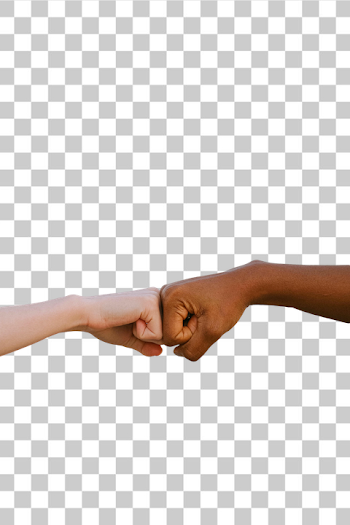 PNG Diverse Hands Fist Bumping