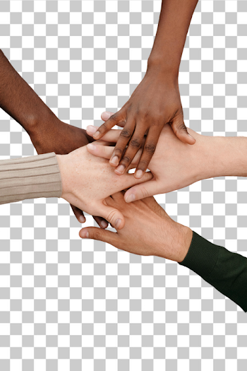 PNG Diverse Hands Joining Together in Unity