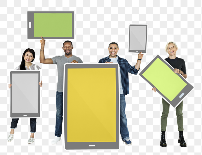 Png Diverse people holding digital | Free PNG - rawpixel