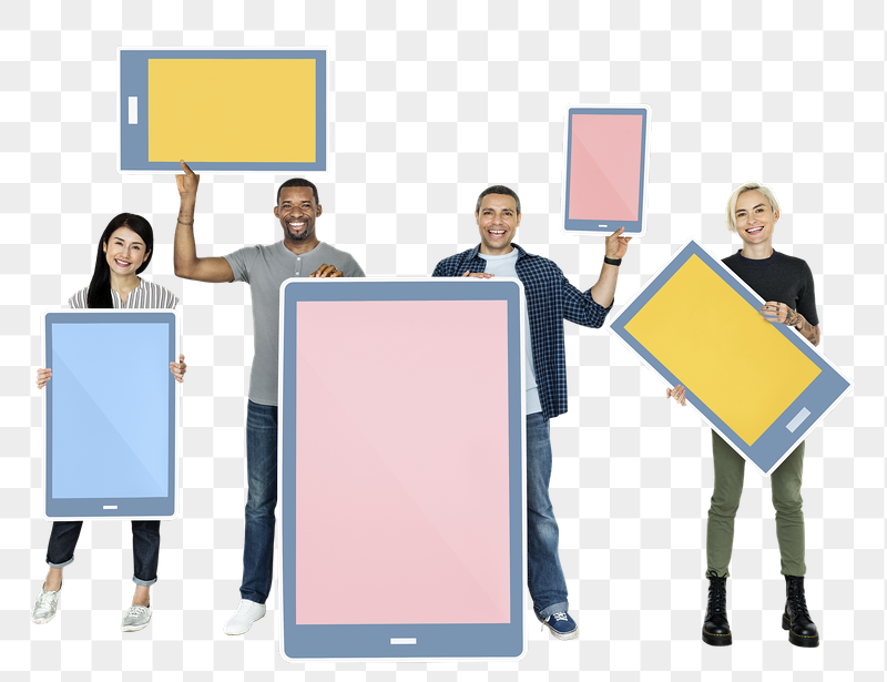 Png Diverse people holding digital | Free PNG - rawpixel