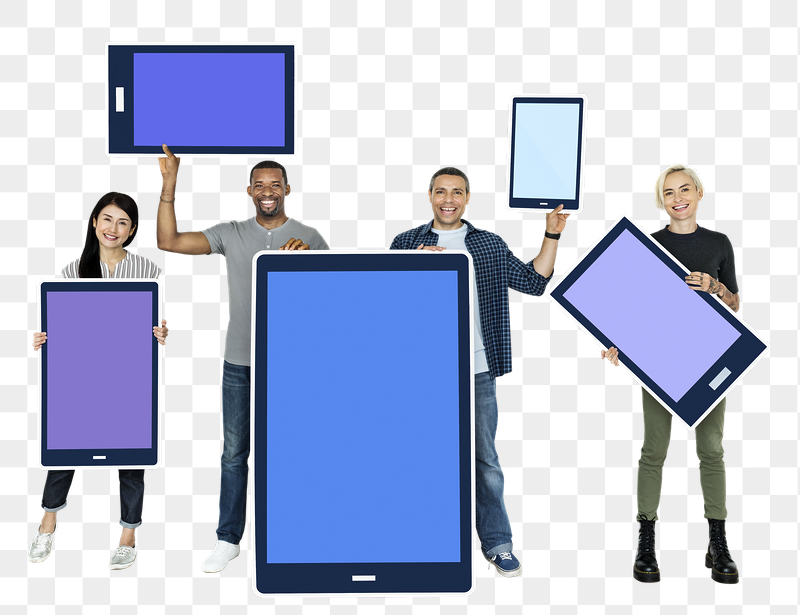 Png Diverse people holding digital | Free PNG - rawpixel