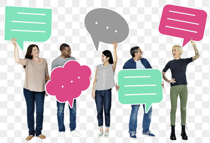 Png Diverse people holding speech | Free PNG - rawpixel