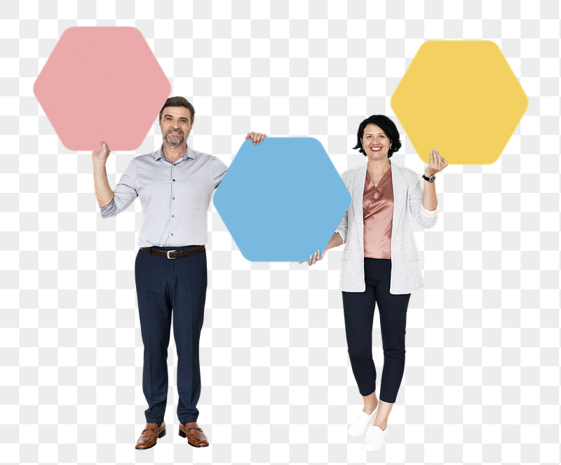 Png Diverse people showing hexagon | Free PNG - rawpixel