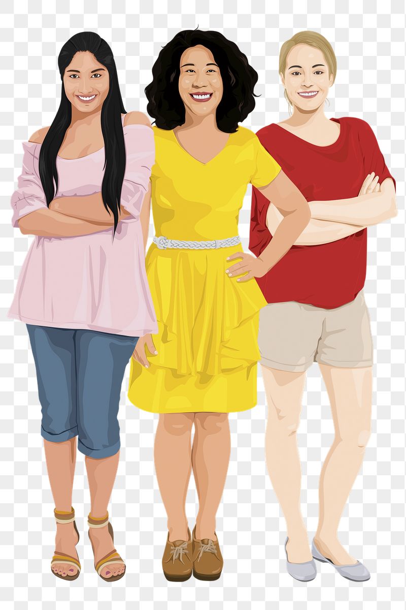 PNG diverse women sticker, full | Free PNG - rawpixel