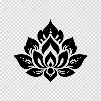 PNG Diwali Silhouette Lotus Stencil Art