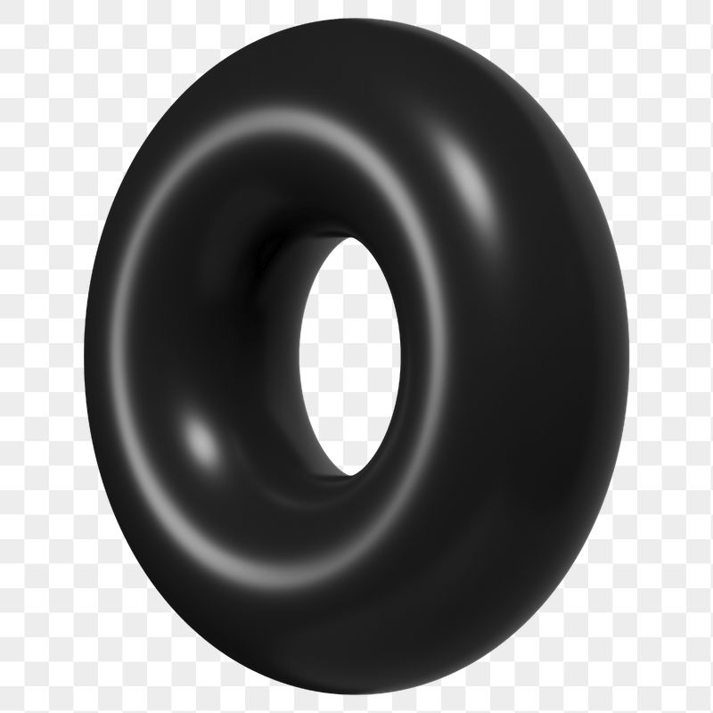 Png donut ring, black 3D | Free PNG - rawpixel