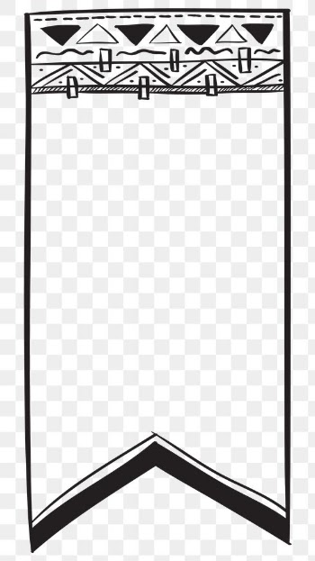 Png doodle bohemian flag banner illustration