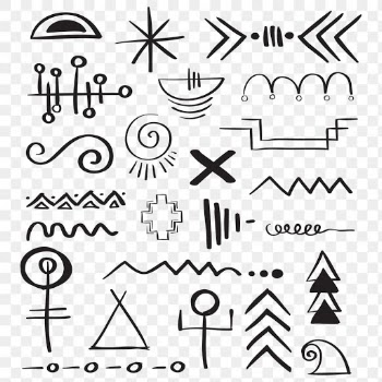 Png doodle bohemian symbol hand drawn illustration