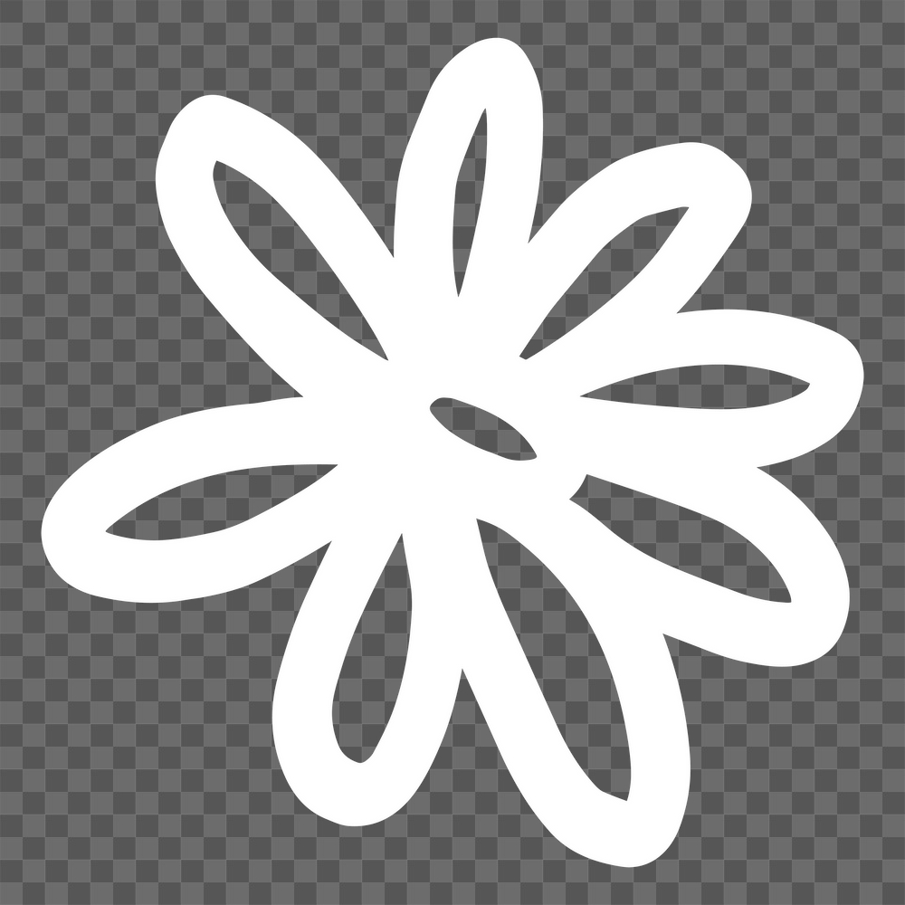 PNG doodle flower, white collage | Free PNG - rawpixel