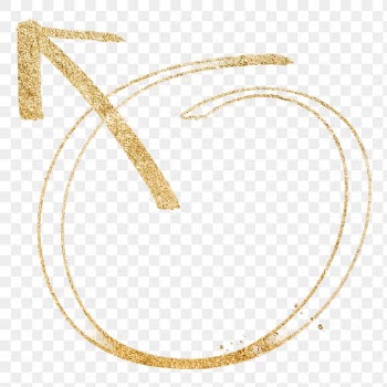 Png doodle male arrow sign in gold tone | Free stock illustration | High Resolution graphic