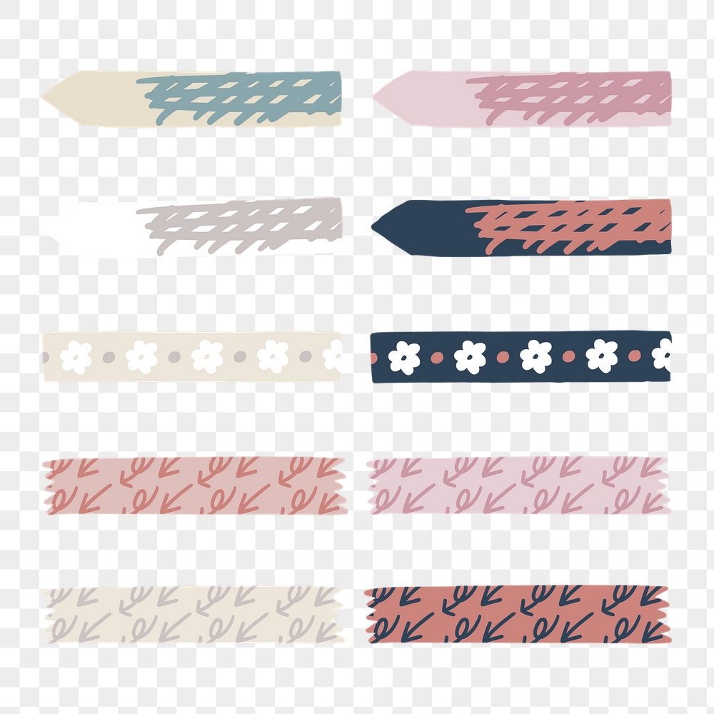 PNG doodle patterned washi tape, | Free PNG - rawpixel