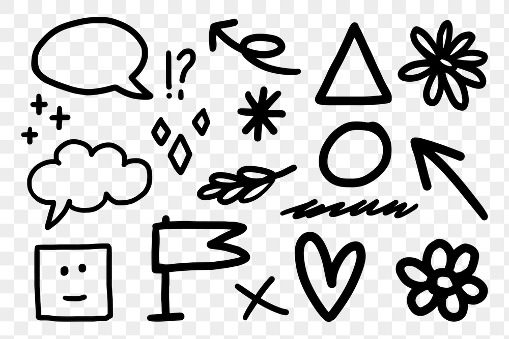 PNG doodle sticker, cute collage | Free PNG - rawpixel