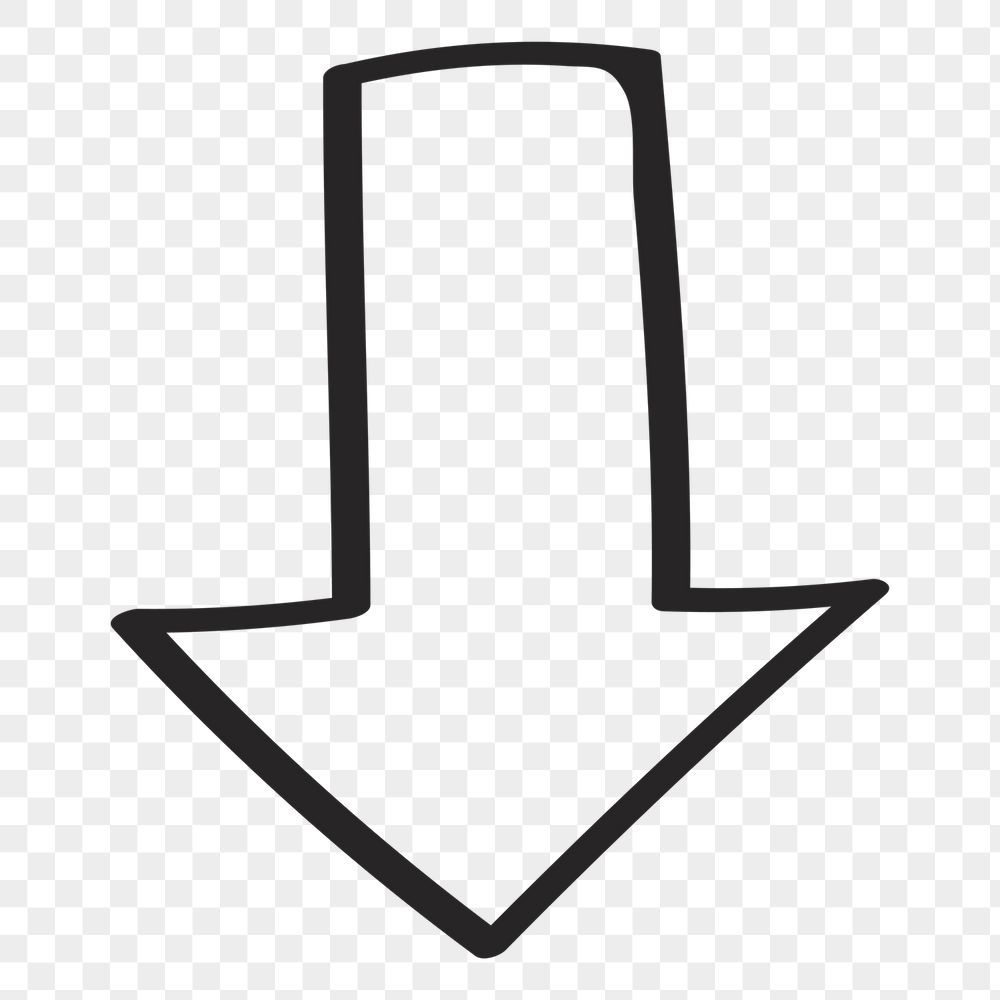 PNG down arrow, doodle icon | Free Icons - rawpixel