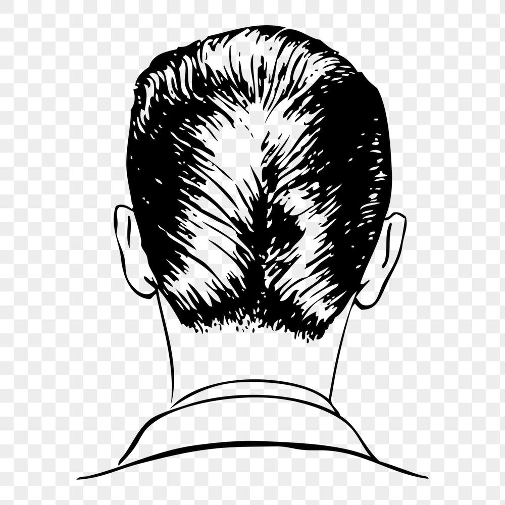 Png ducktail men's haircut sticker, | Free PNG - rawpixel