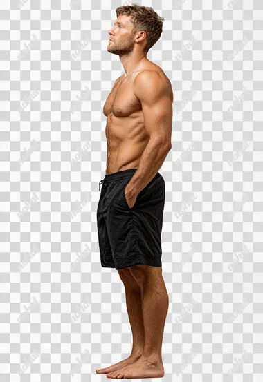 PNG Dynamic Profile of a Sporty Young Male