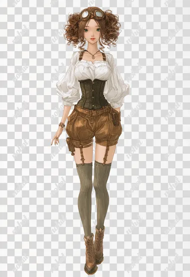 PNG Dystopian Steampunk Character Portrait PNG Dystopian Steampunk Character Portrait
