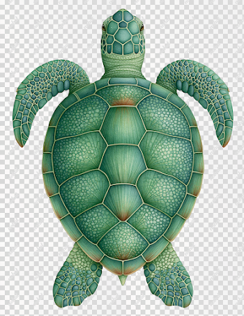PNG Elegant Green Turtle Illustration