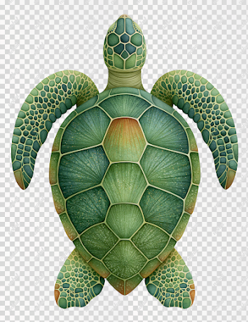 PNG Elegant Green Turtle Illustration