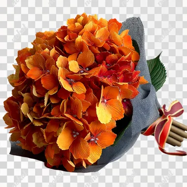 PNG Elegant Orange Hydrangea Bouquet PNG Elegant Orange Hydrangea Bouquet