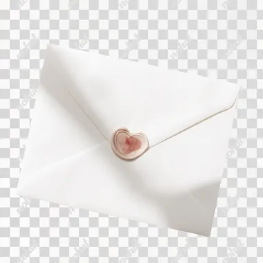 PNG Elegant White Envelope with Heart-Shaped Wax Seal PNG Elegant White Envelope with Heart-Shaped Wax Seal