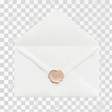 PNG Elegant White Envelope with Heart Wax Seal PNG Elegant White Envelope with Heart Wax Seal