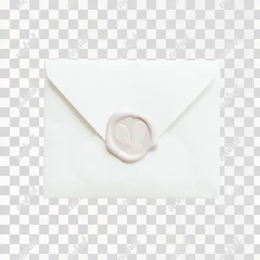 PNG Elegant White Wedding Envelope with Heart Wax Seal PNG Elegant White Wedding Envelope with Heart Wax Seal