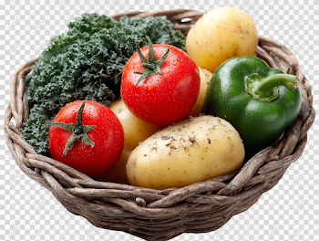 PNG Elegant Woven Basket with Fresh Vegetables