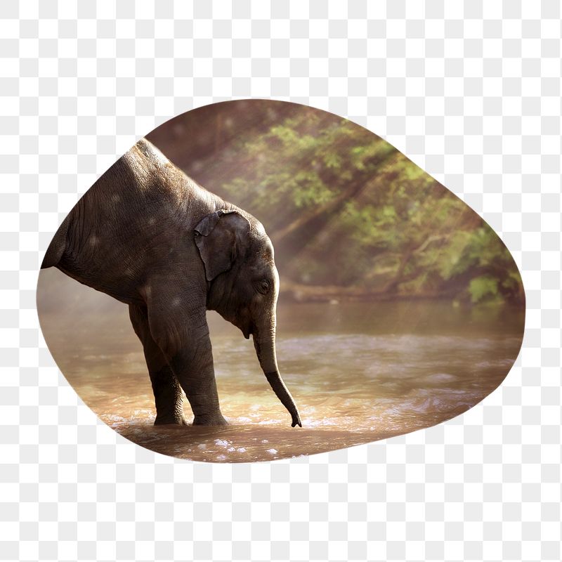 Png elephant by the lake | Free PNG - rawpixel