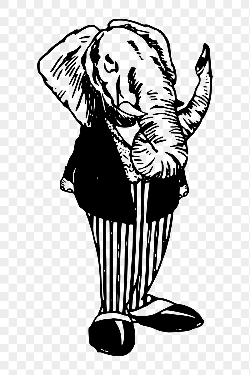 Png elephant in suit sticker | Free PNG - rawpixel