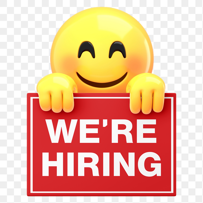 Png emoji holding hiring sign | Free PNG - rawpixel