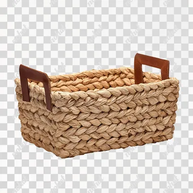 PNG Empty Light Brown Hyacinth Basket