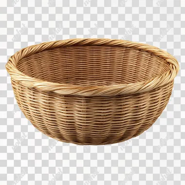 PNG Empty Wicker Basket on Clean Background PNG Empty Wicker Basket on Clean Background
