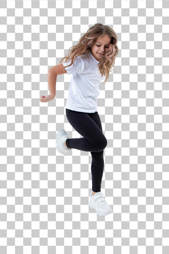 PNG Energetic Girl Running in Athletic Attire